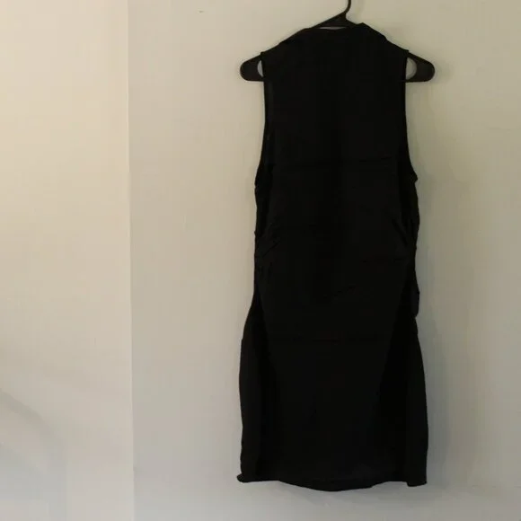 Choosy St. Crosby Black Sleeveless Plunging Neckline Shirt Dress Size 12 - Picture 9 of 10